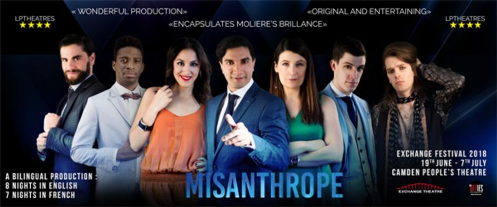 banner play misanthrope moliere simeon oakes samuel arnold anoushka rava david furlong fanny dulin james buttling léo elso